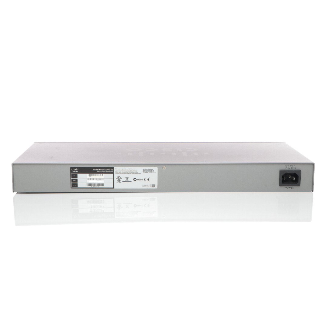 Cisco Small Business 200 Series SG200-18 Smart Switch, 16-Port 10/100/1000 &amp; 2 combo mini-GBIC ports