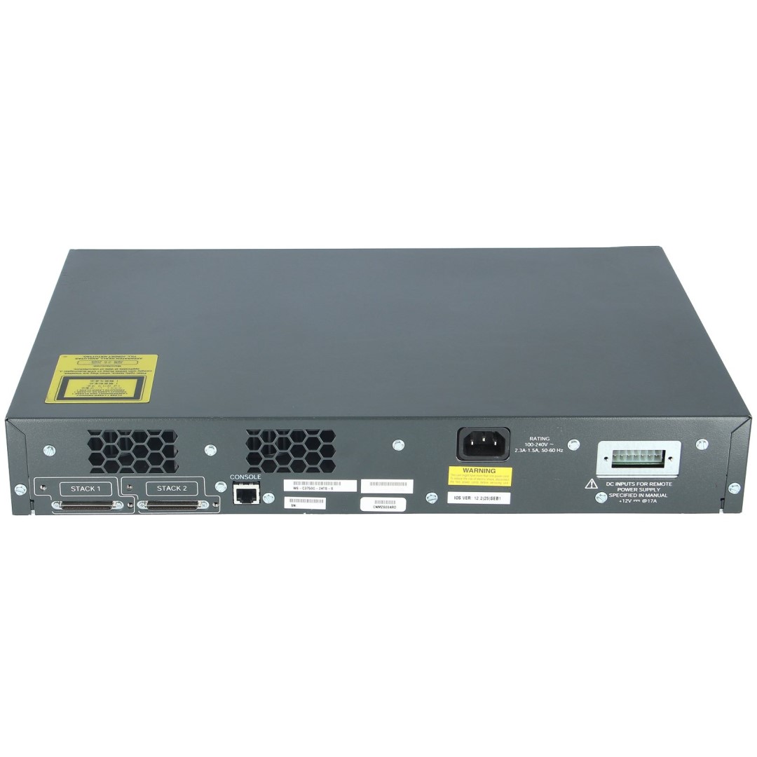 Cisco Catalyst 3750G Stackable 24 10/100/1000Base-T Gigabit Ethernet ports &amp; 4 SFP-based Gigabit uplink ports, IP Base Software