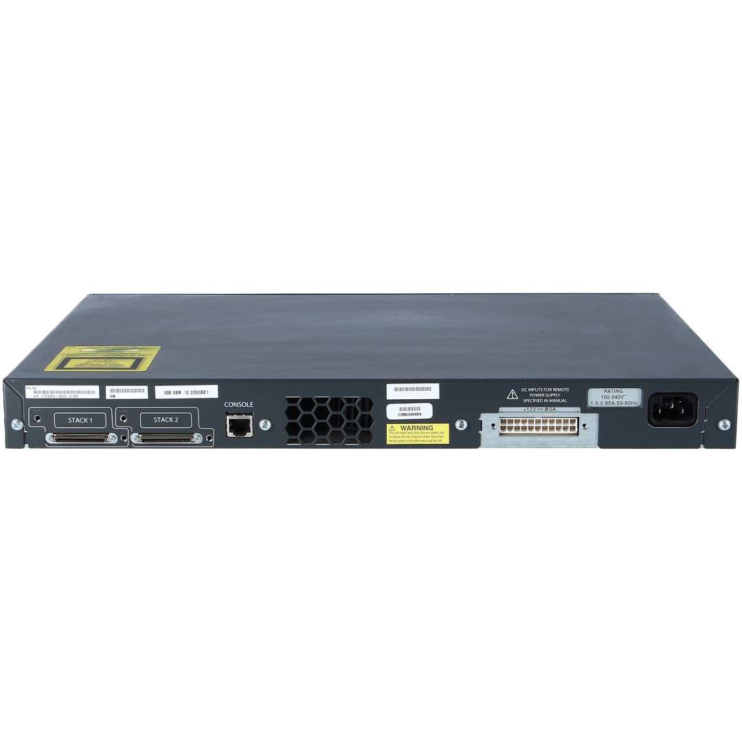 Cisco Catalyst 3750V2 Stackable 48 10/100Base-T Ethernet ports &amp; 4 SFP-based Gigabit Uplink ports, IP Base software