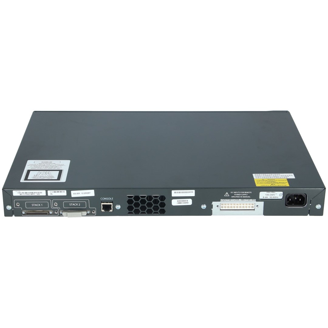 Cisco Catalyst 3750V2 Stackable 48 10/100Base-T PoE Ethernet ports &amp; 4 SFP Uplink ports, IP Services software