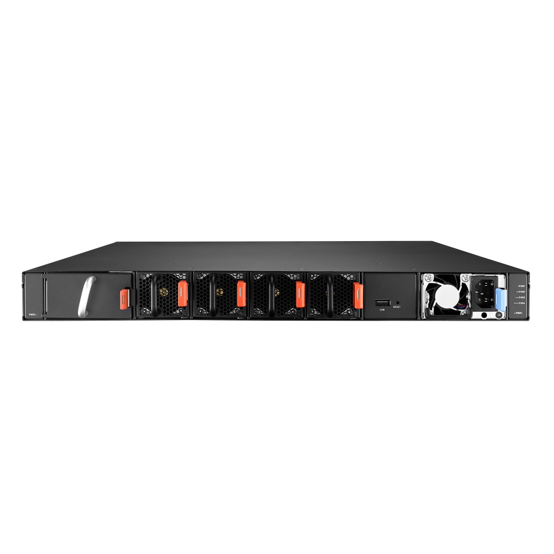 Delta AGC7648A, 48x 10GbE SFP+ &amp; 6x 100GbE QSFP28 ports, Layer 2/3 switching/routing and SDN via additional OS, Front to Back Airflow Switch