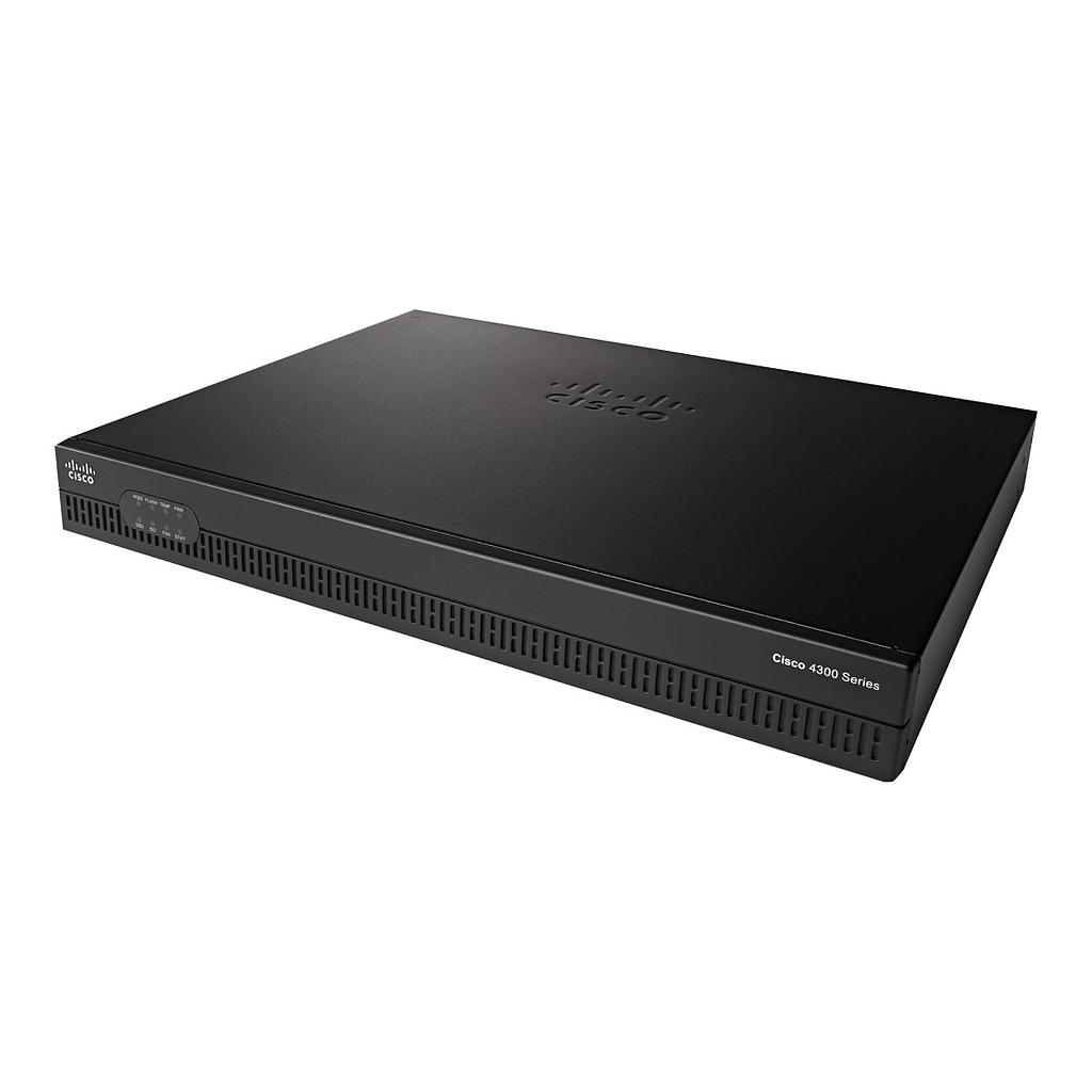 Cisco 4321 ISR with 2 onboard GE, 2 NIM slots, 1 ISC slot, 4 GB Flash Memory default, 4 GB DRAM  default with Voice &amp; Security (VSEC) bundle