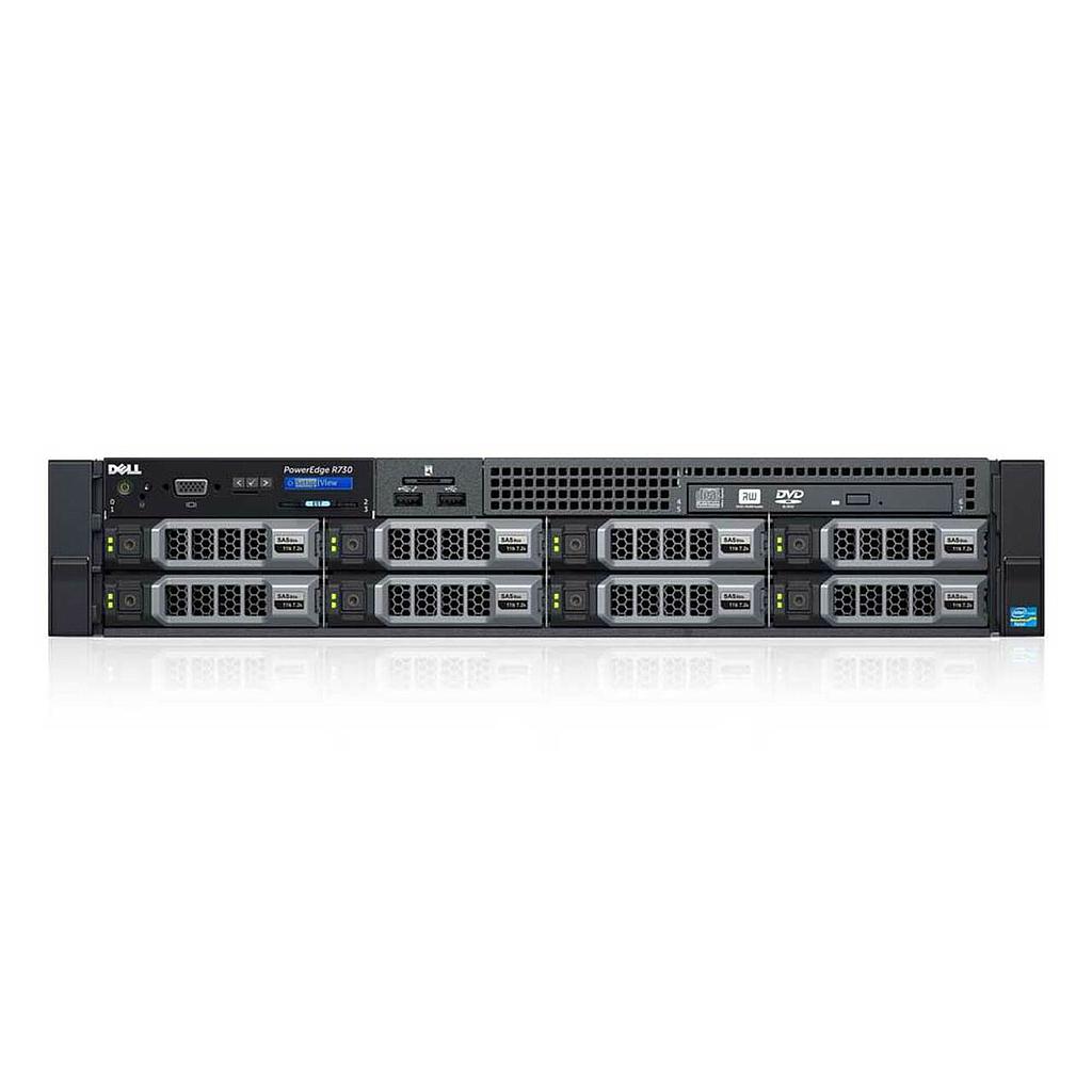 Dell PowerEdge R730, 8 LFF Drive Bays, CTO 2U; PERC S130 (SW RAID), iDRAC-8 (Enterprise), V4