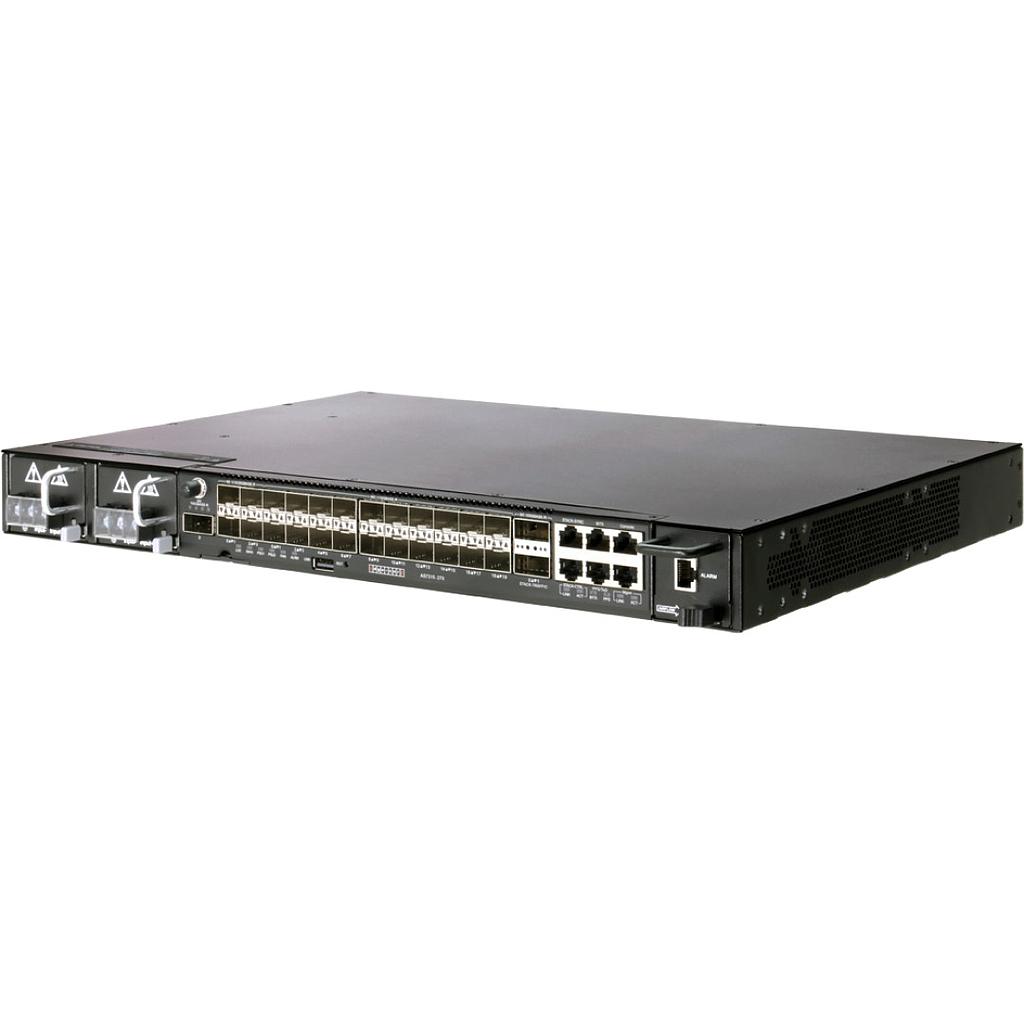 Edgecore CSR310, 20x 1/10GbE SFP+, 4x 1/10/25GbE SFP28 and 3x 100GbE QSFP28 ports, 2x DC PSUs, Side to Side Airflow, ONIE Software Installer, Cell Site Gateway Router