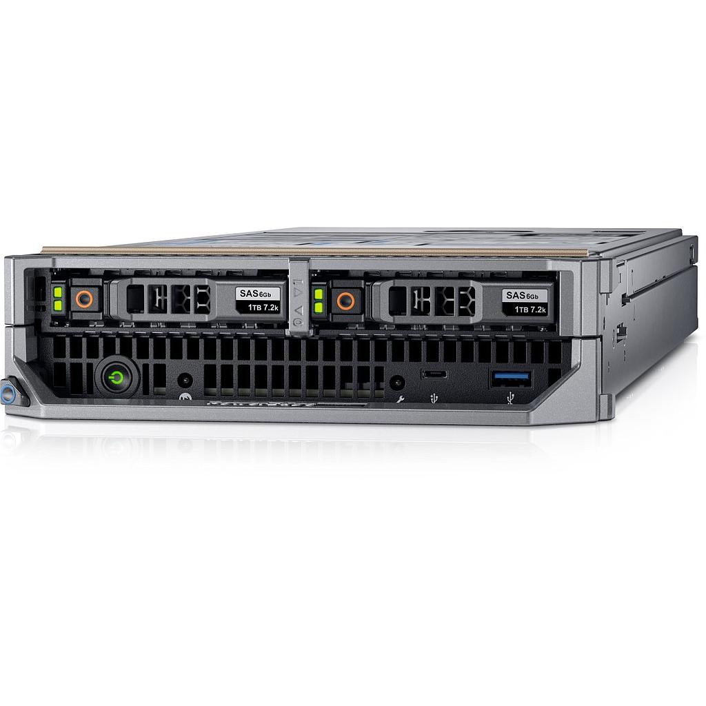 Dell PowerEdge M640, 2 SFF Drive Bays, Blade Server; Software RAID (SWRAID) S140; iDRAC-9 (Enterprise), 2nd Gen Processors