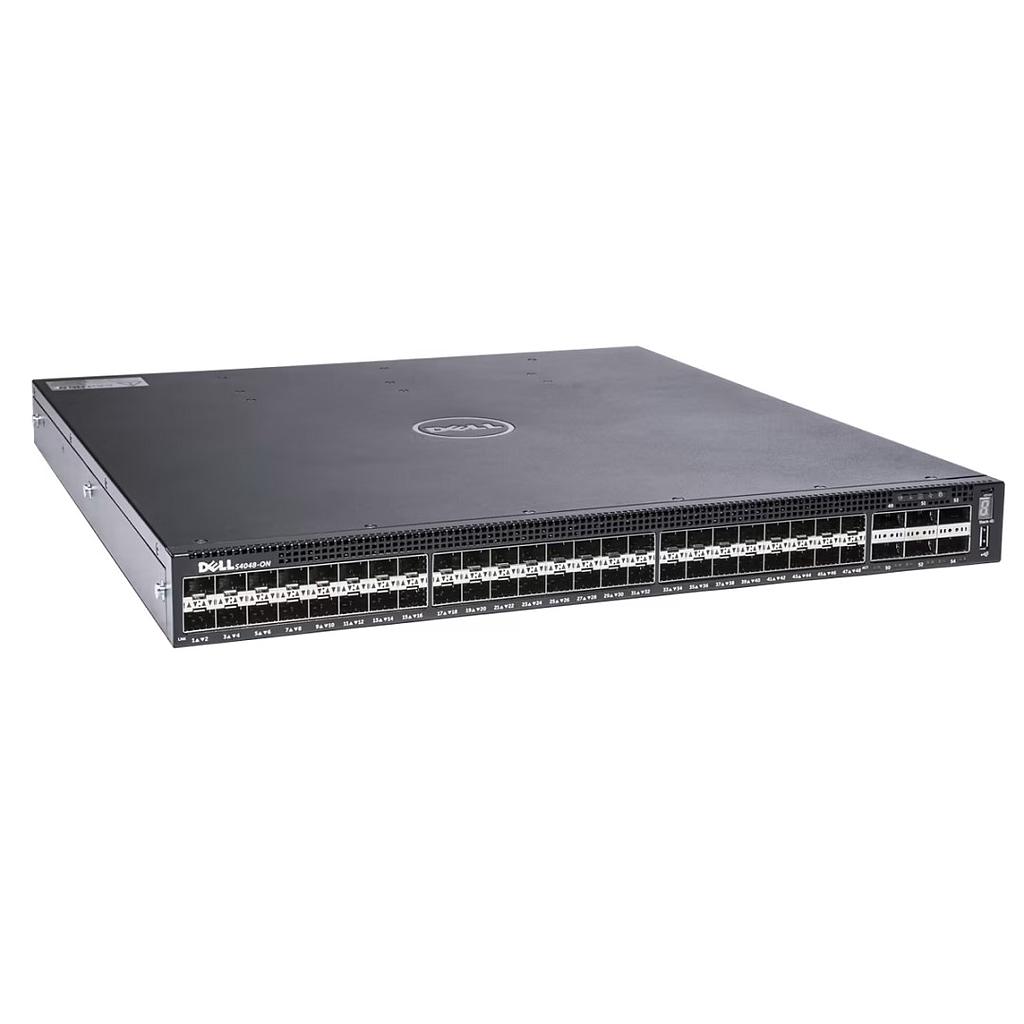 Dell EMC Networking S4048-ON, 48x 10GbE SFP+; 6x 40GbE QSFP+; 2x AC PSU; 3x Fans; PSU to I/O Panel Airflow (Reverse Airflow) Switch