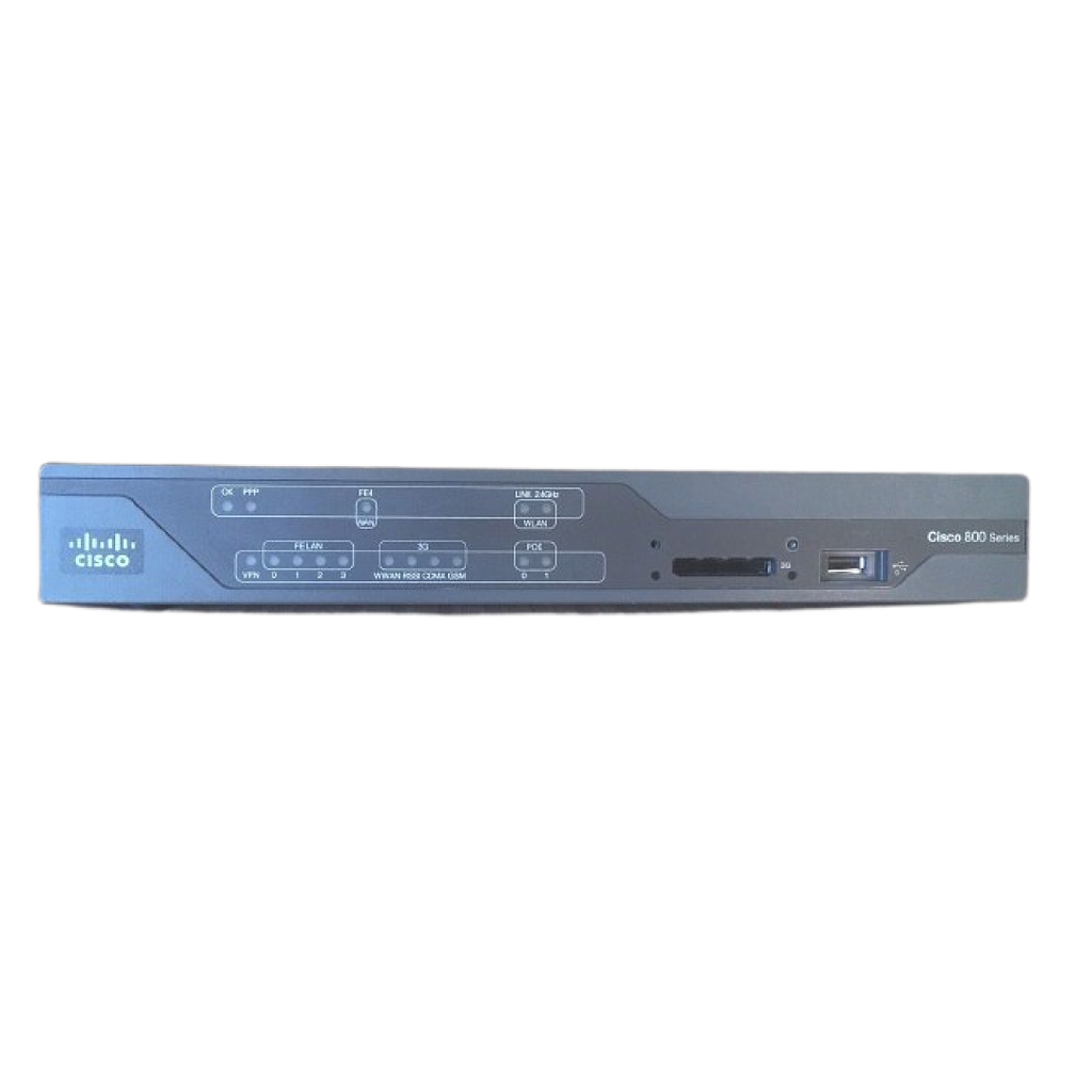 Cisco 881 Fast Ethernet Security Router supporting HSPA/UMTS/EDGE/GPRS—Global SKU with modem option: PCEX-3G-HSPA-G