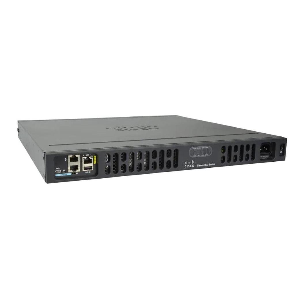 Cisco 4331 ISR with 3 onboard GE, 2 NIM slots, 1 ISC slot, 1 SM slots, 4 GB Flash Memory default, 4 GB DRAM default with Voice (V) bundle