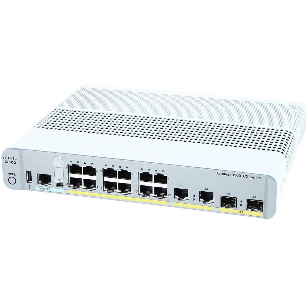 Cisco Catalyst 3560-CX Switch 12 GE, uplinks: 2 x 1G SFP and 2 x 1G copper, IP Base